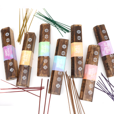 Wooden Boxes With 10 Incense Sticks, Carton Of 14  