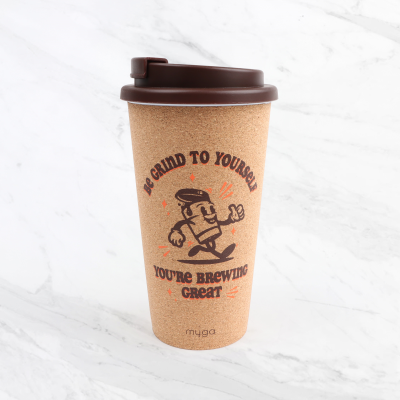 Double-Walled Cork Travel Cup -  Be Grind