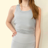 Womens Grey Yoga Tie Tank Top XS