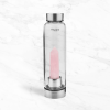 Rose Quartz Crystal Glass Water Bottle