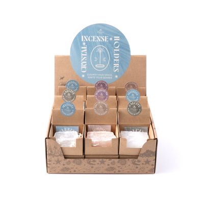Crystal Incense Holders,  Display Box 18 Units
